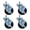 Bk Resources 4-inch Threaded Stem Casters, Polyolefin Wheels, Brake, 300lb Capacity, Chemical Resistant, 4PK 4SBR-4ST-LDP-PS4 - alternate 1